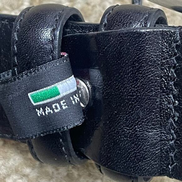 Roncato Vera Pelle Italian Leather Belt Black‎ Size 41\